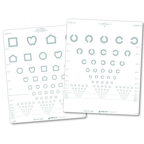 LEA™-Kontrastwandtafel – Symbole/Landolt-Ringe