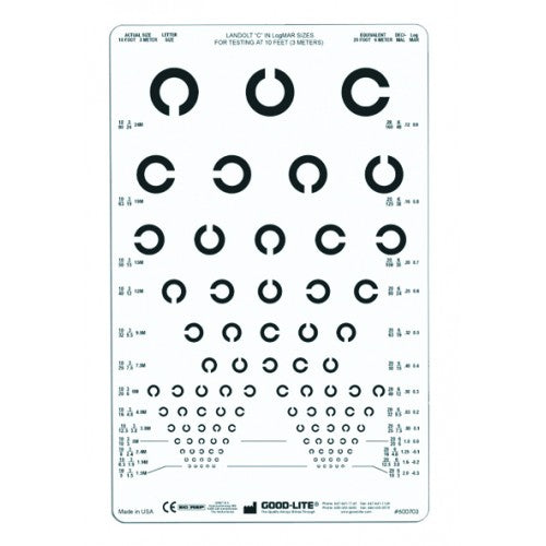 Landolt-Ringe – lichtdurchlässige Sehtafel Ferne